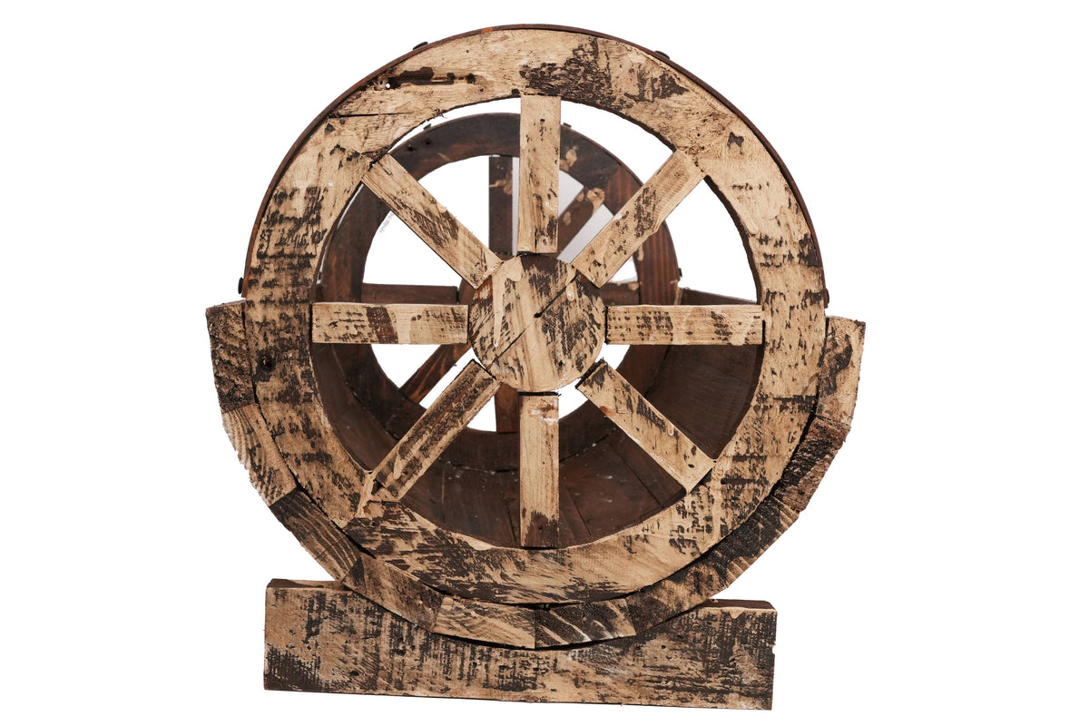 Half Barrel Wooden Storage Rack-Garden-17x13H-Antiqued White