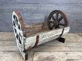Half Barrel Wooden Storage Rack-Garden-17x13H-Antiqued White